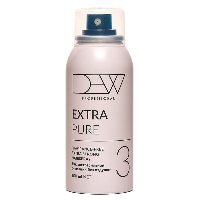 Dew Professional Extra Pure  15 в 1 Лак без отдушки для волос экстрасильной фиксации 100 мл.