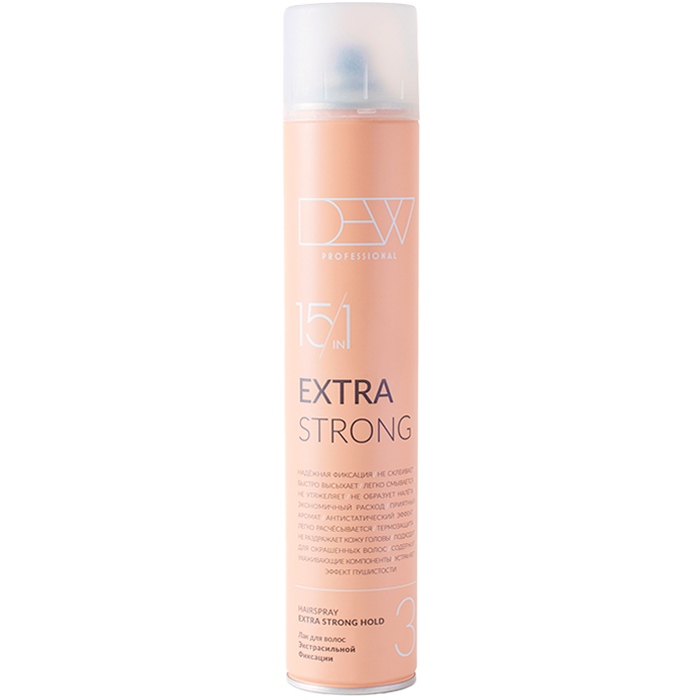 Dew Professional Extra Strong 15/1 Лак для волос экстрасильной фиксации 500 мл.