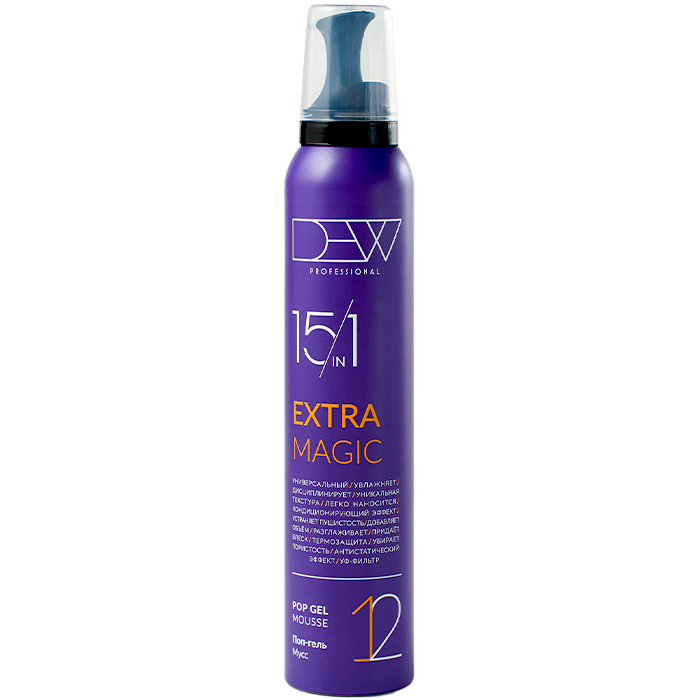 Dew Professional 15в1 Extra Magic Поп-гель мусс для волос 200 мл.