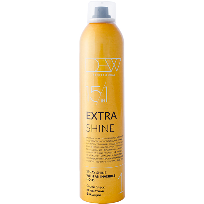 Dew Professional Extra Shine 15 в 1 Спрей блеск незаметной фиксации 300 мл.
