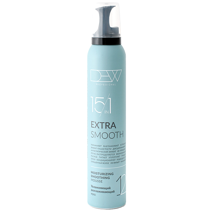 Dew Professional Extra Smooth Мусс 15 в 1 для волос увлажняющий разглаживающий 200 мл.